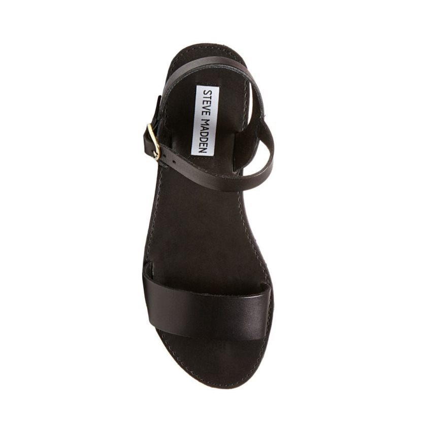 Sandalias Planas Steve Madden Donddi Cuero Mujer Negras | ES DW1S89